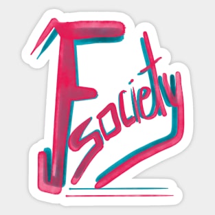 Fsociety tech graffiti black Sticker